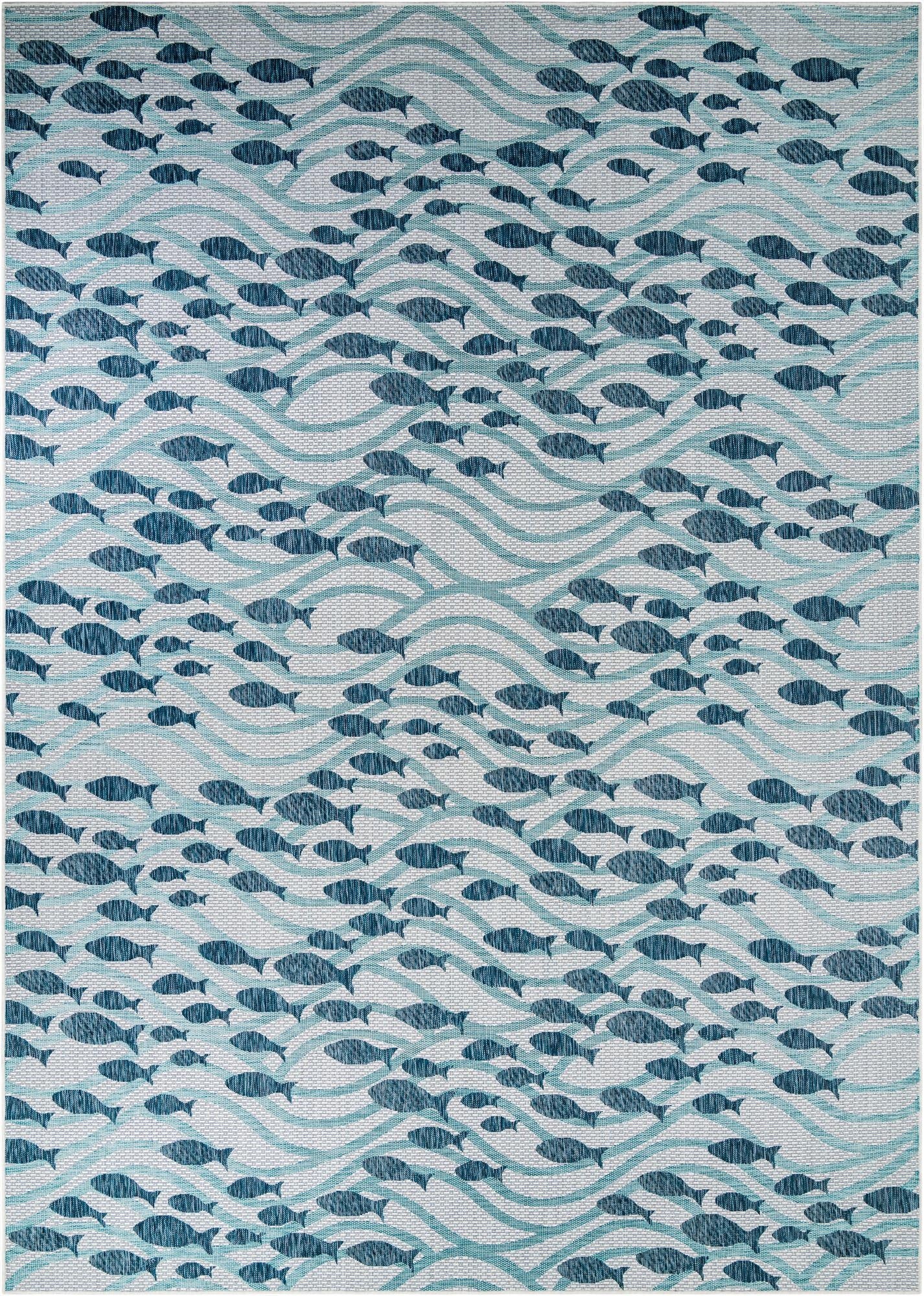 Primary image  10' x 14'  Washable Coastal Indoor / Outdoor Rug