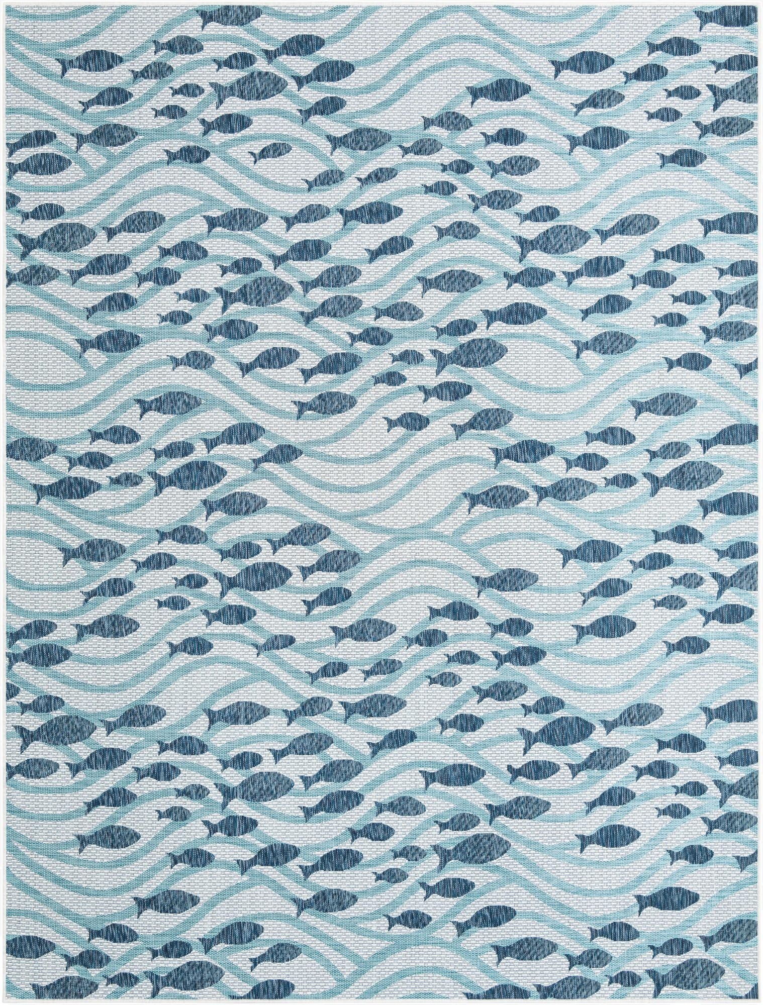  9' x 12'  Washable Coastal Indoor / Outdoor Rug