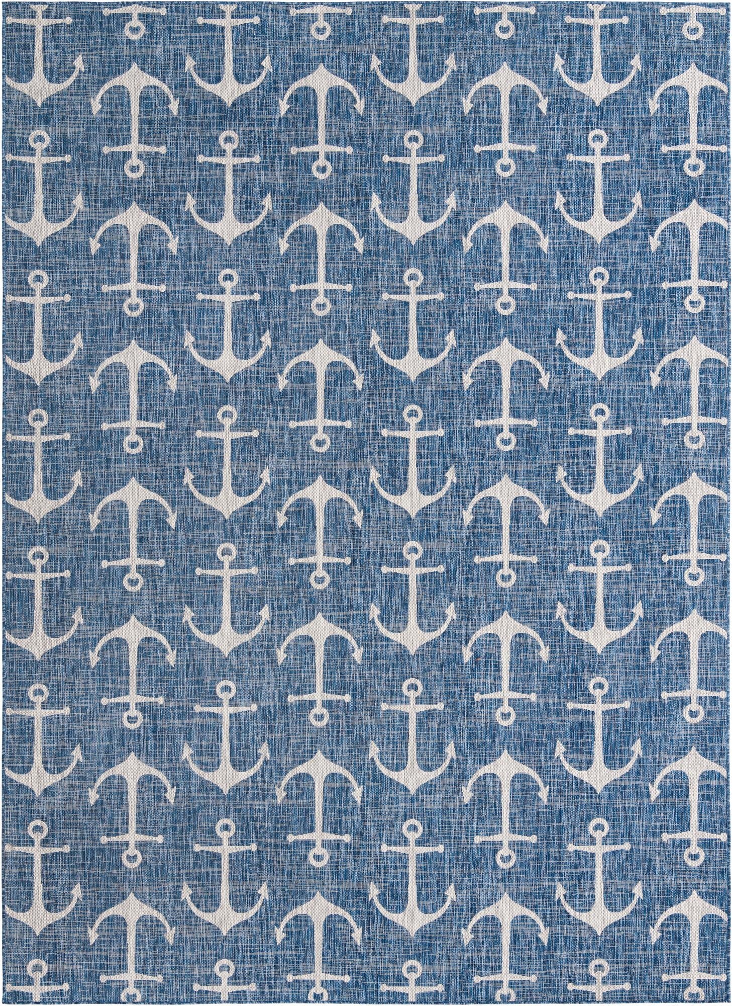 10' x 14'  Washable Coastal Indoor / Outdoor Rug
