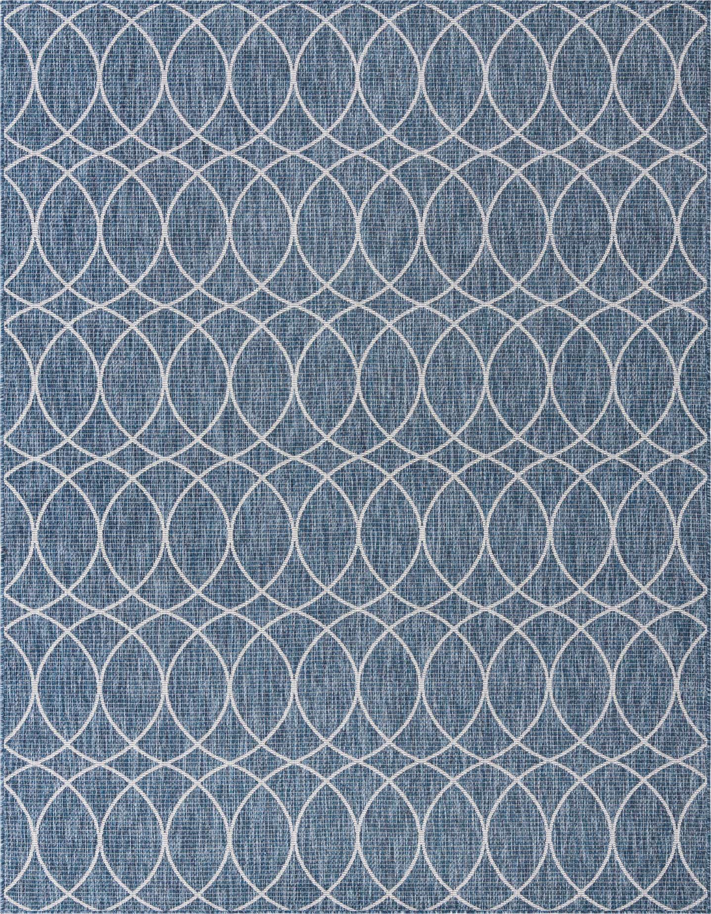 Primary image  7' 10 x 11'  Washable Lattice Indoor / Outdoor Rug