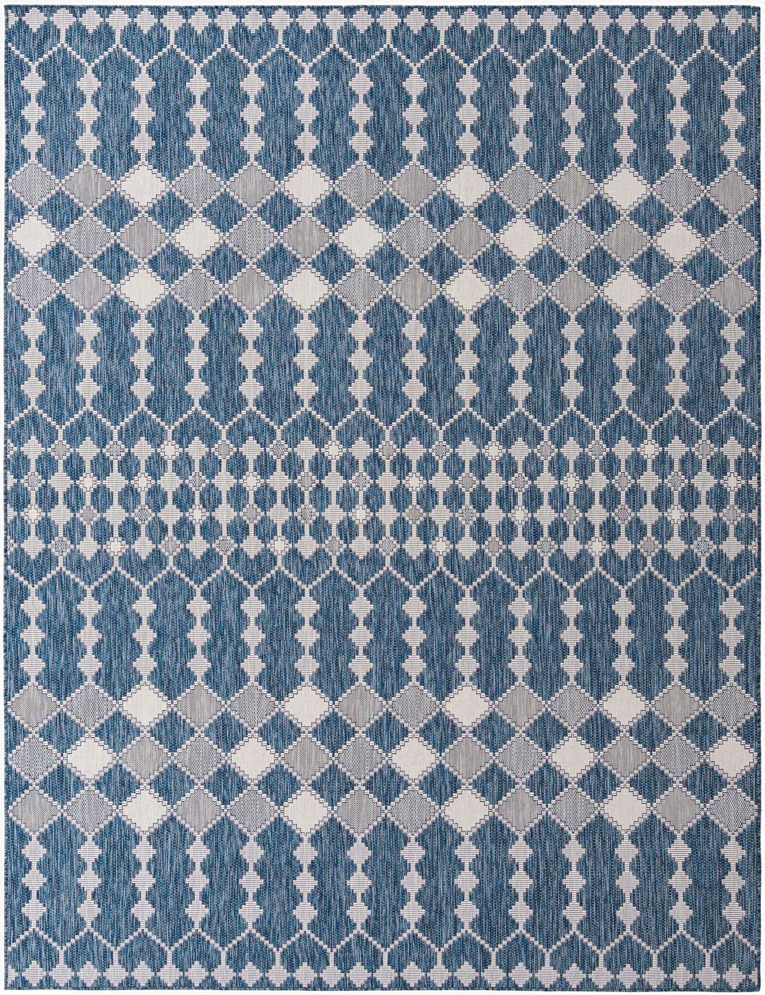  9' x 12'  Washable Lattice Indoor / Outdoor Rug