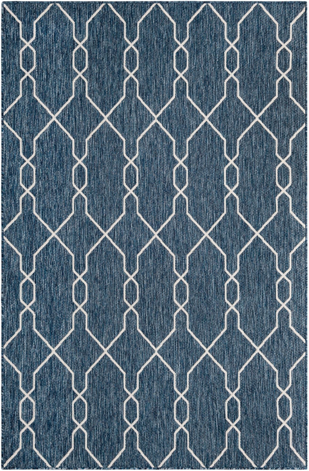  5' 3 x 8'  Washable Lattice Indoor / Outdoor Rug