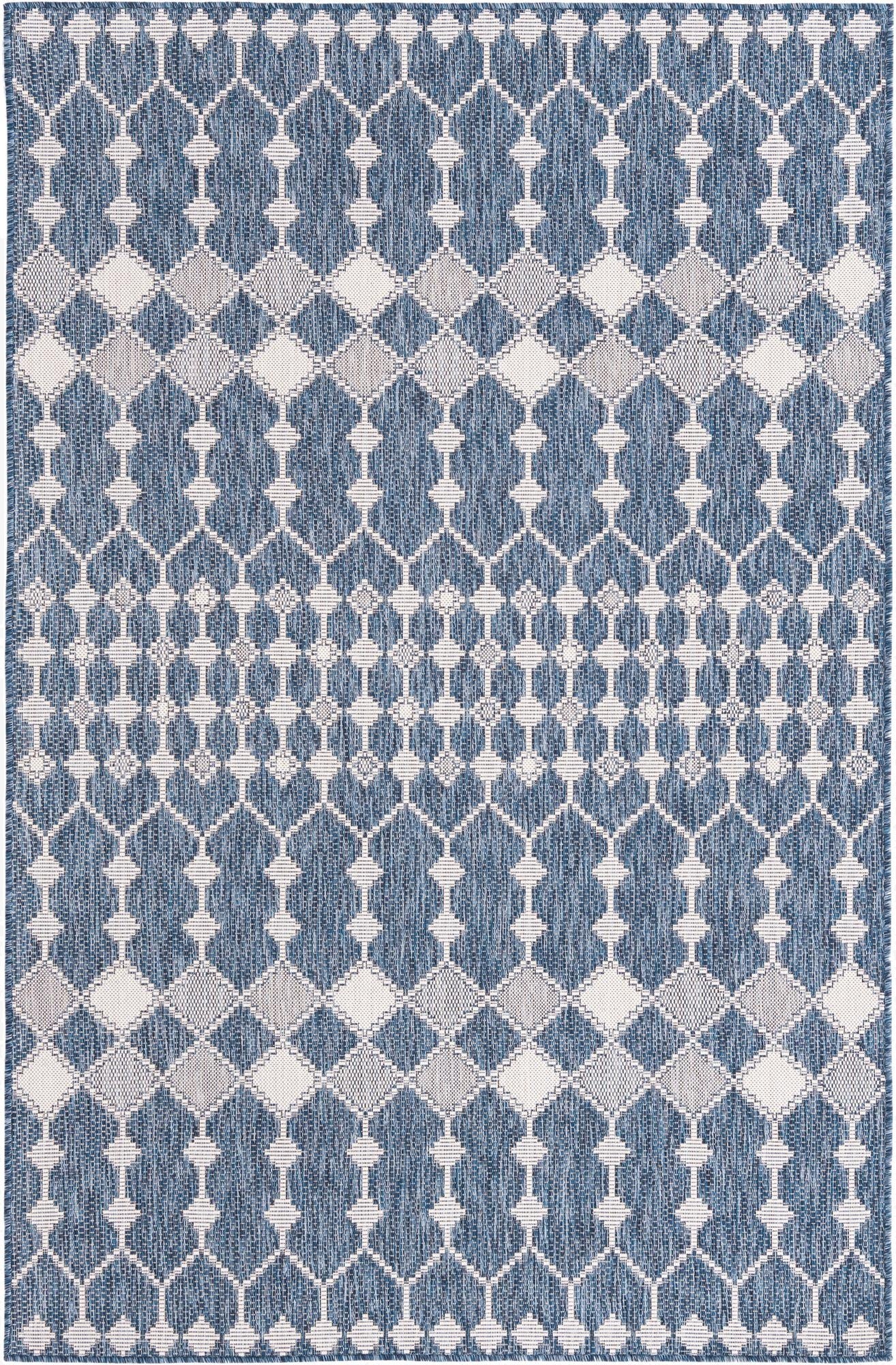  5' 3 x 8'  Washable Lattice Indoor / Outdoor Rug
