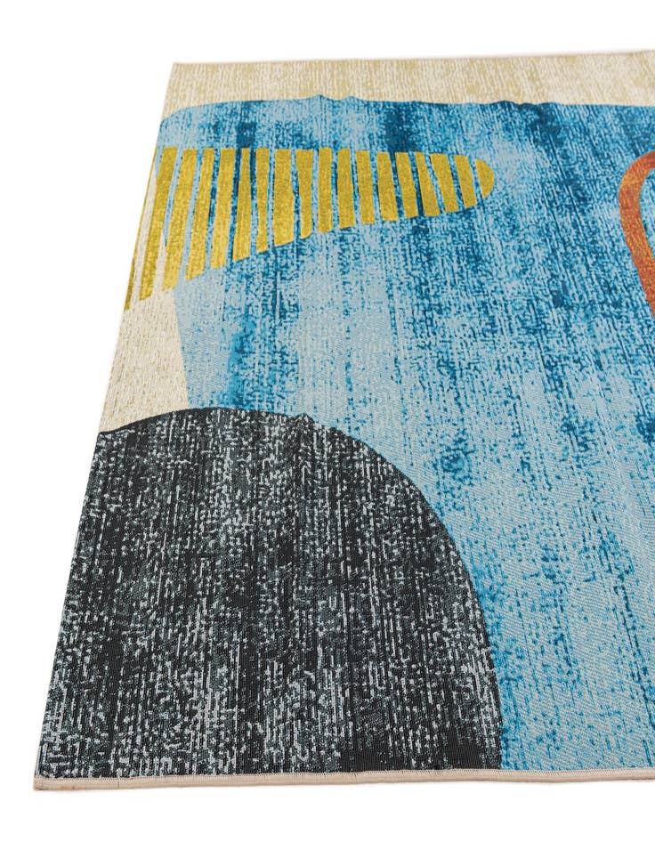 Detail image of  5' 3 x 7' 8  Washable Modern Indoor / Outdoor Rug