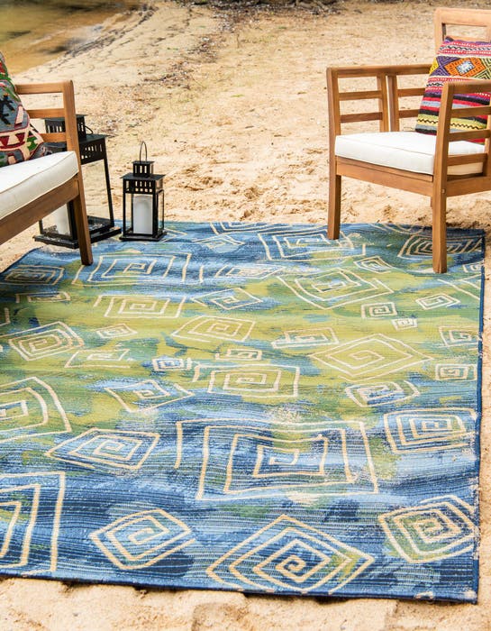 Multicolor 4' x 6' Modern Indoor / Outdoor Rug | Rugs.com
