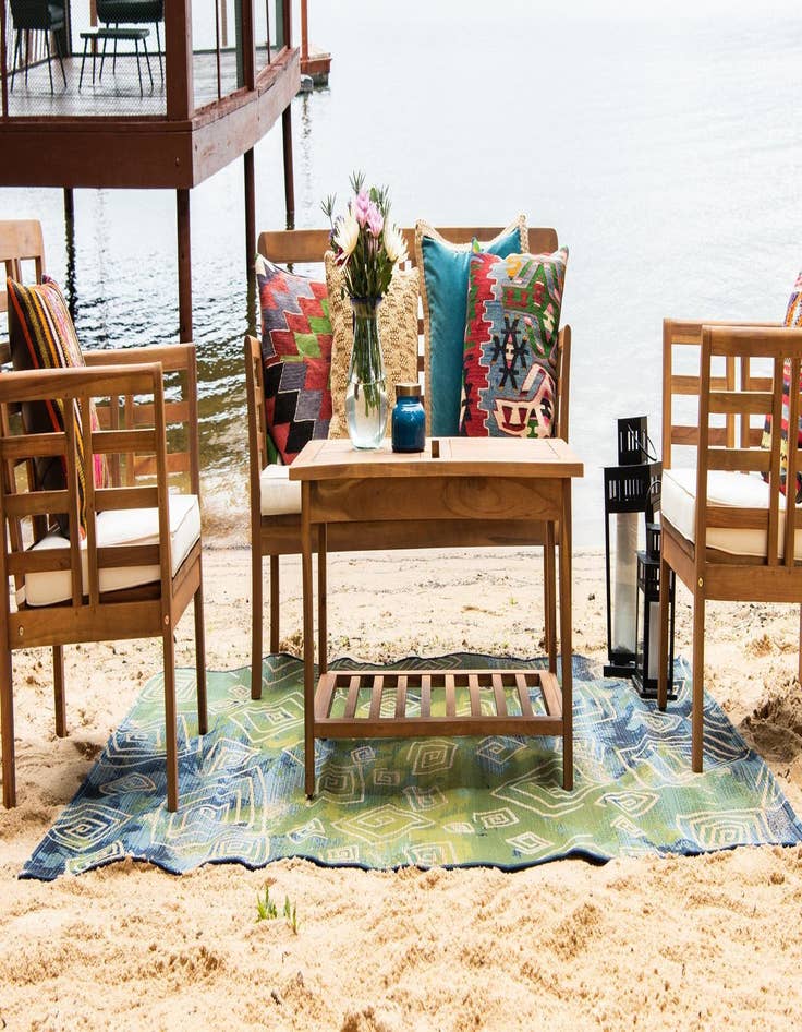 Detail image of  10' x 12' 2  Washable Modern Indoor / Outdoor Rug