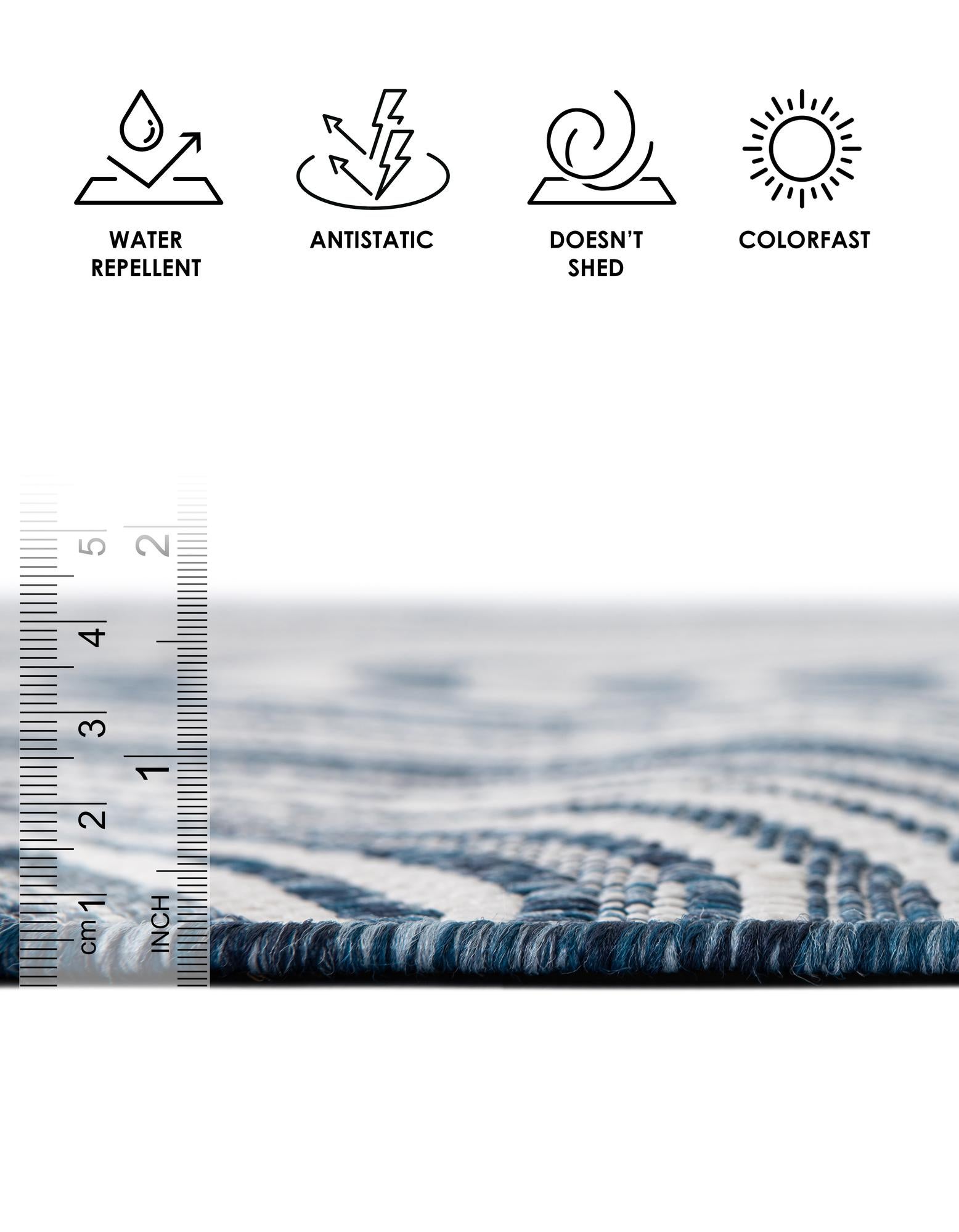 Blue 9' x 12' 2 Modern Indoor / Outdoor Rug | Rugs.com