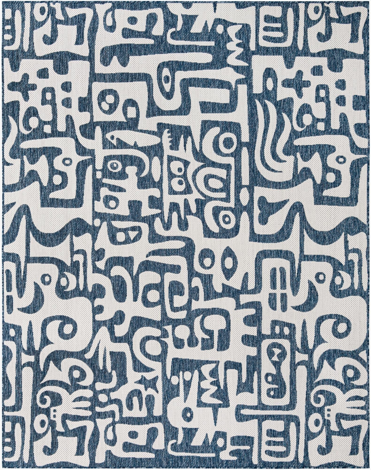  7' 10 x 10'  Washable Modern Indoor / Outdoor Rug