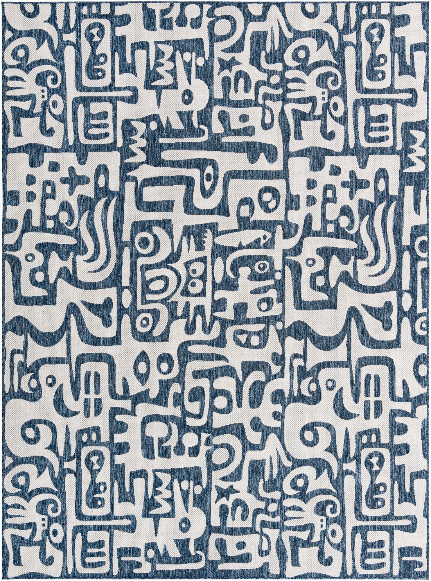  9' x 12'  Washable Modern Indoor / Outdoor Rug