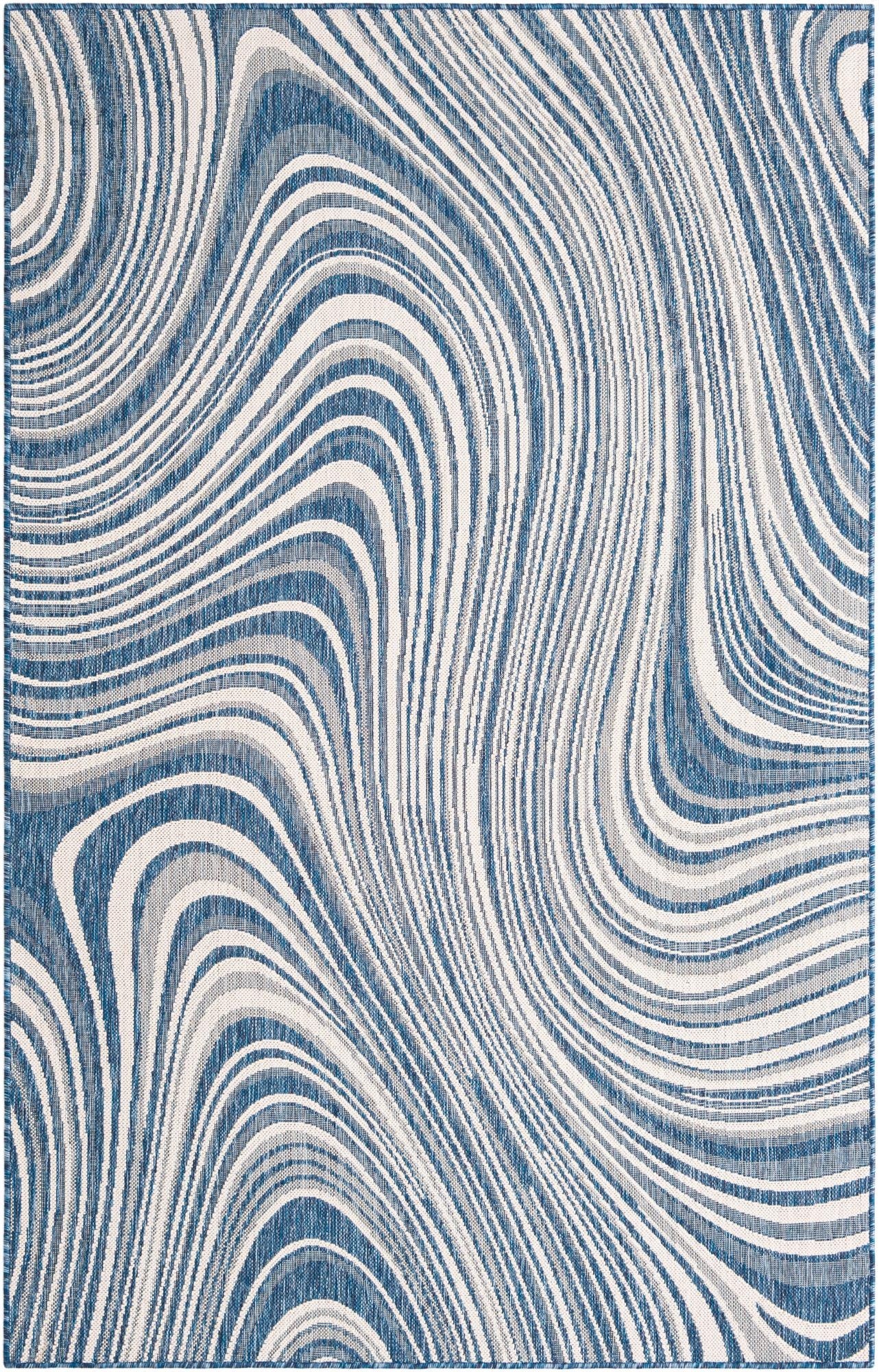  5' 3 x 8'  Washable Modern Indoor / Outdoor Rug