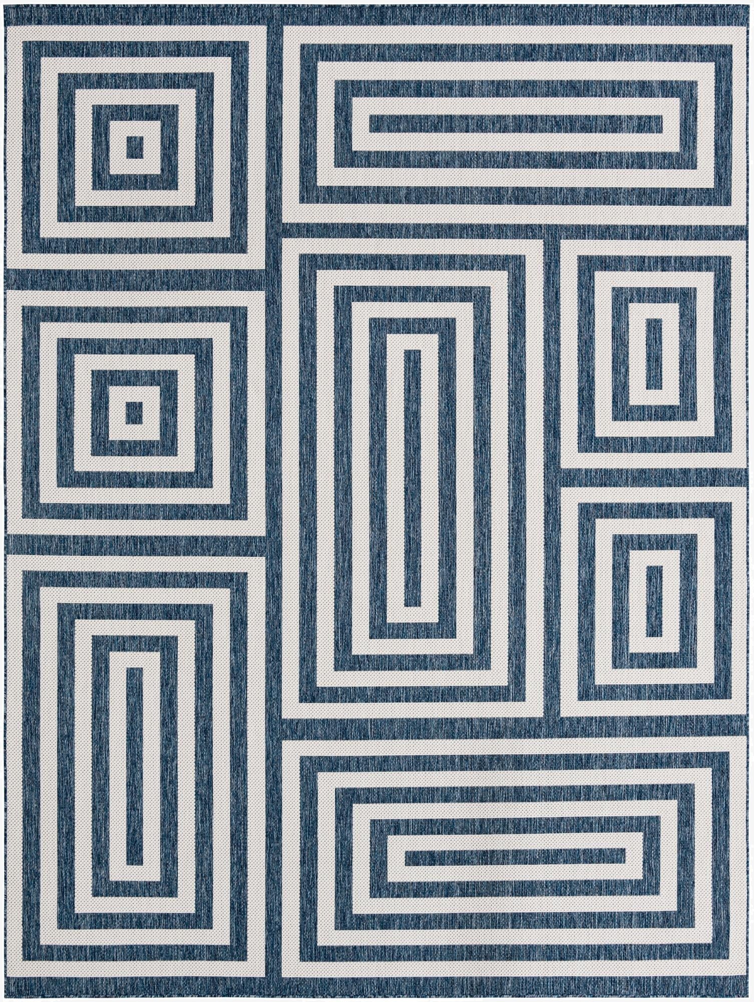  9' x 12'  Washable Modern Indoor / Outdoor Rug