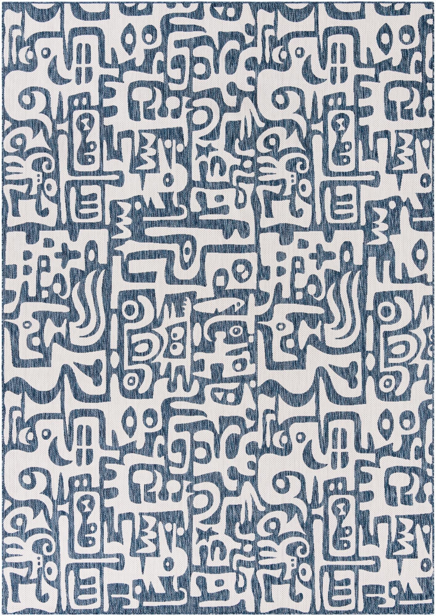 10' x 14'  Washable Modern Indoor / Outdoor Rug