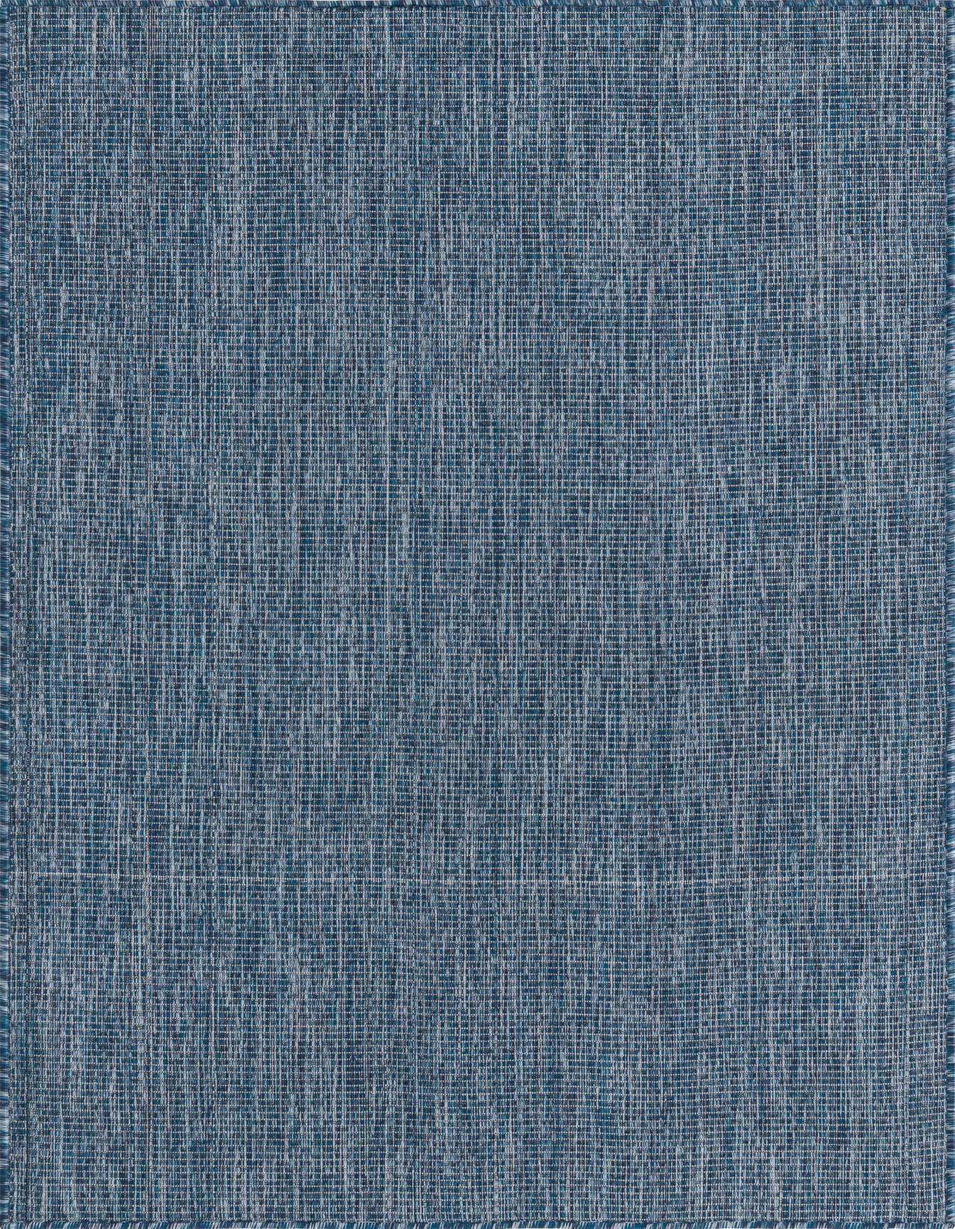 A 4x6 rectangular blue modern flatweave rug with a textured, solid pattern, suitable for indoor or outdoor use.