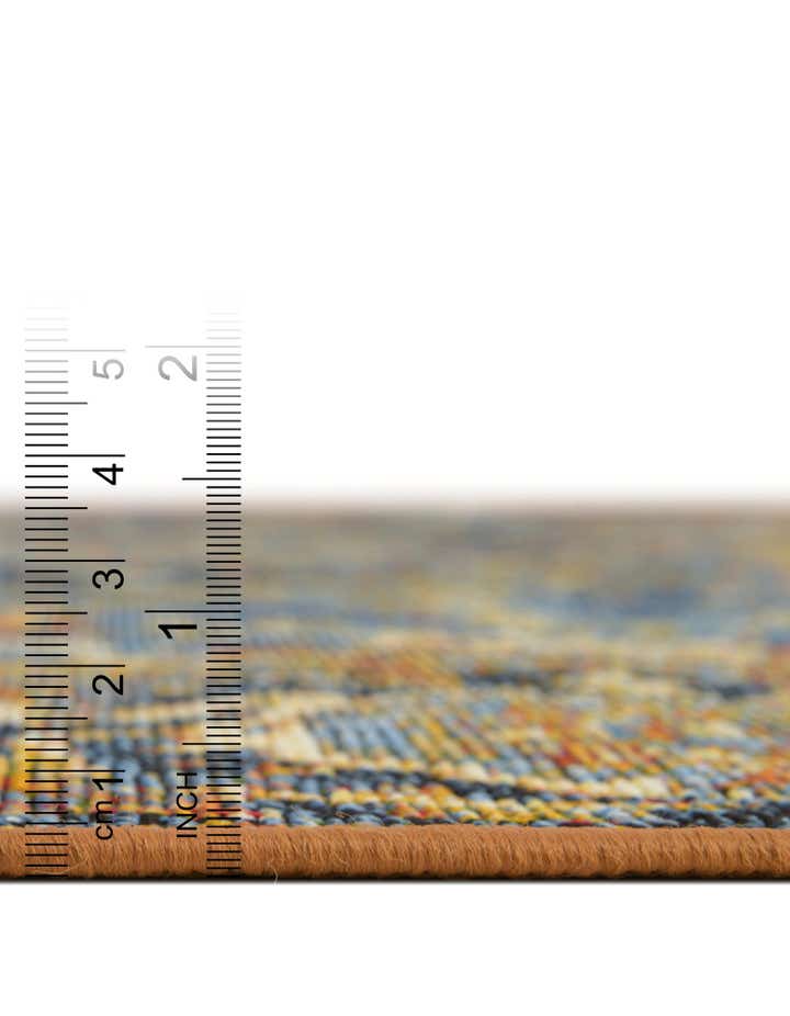 Blue 10' x 12' Washable Traditional Indoor / Outdoor Rug | Rugs.com