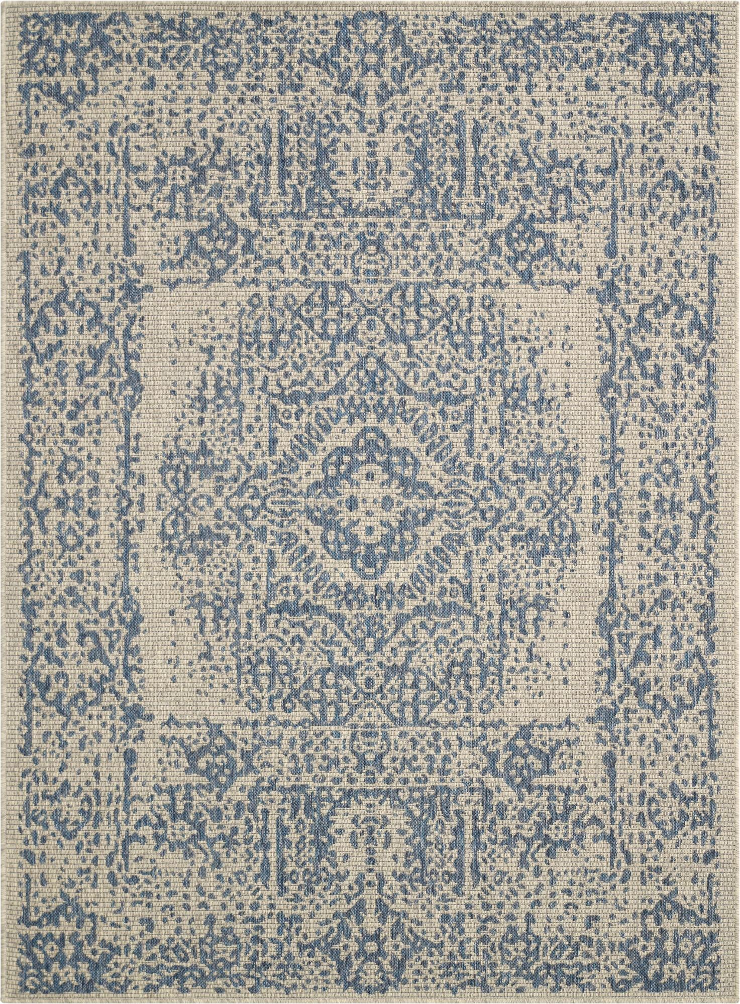  5' 3 x 7'  Washable Traditional Indoor / Outdoor Rug