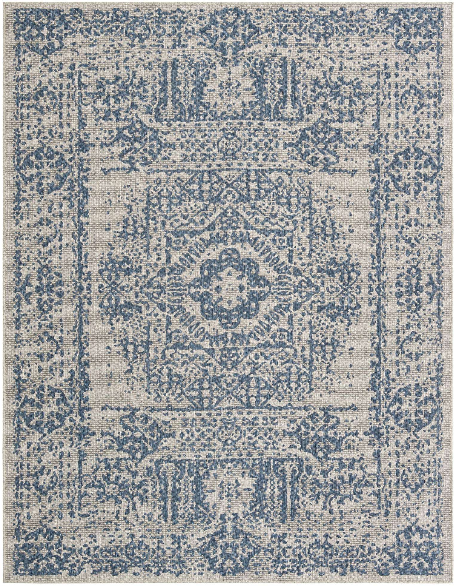 Primary image  7' 10 x 10'  Washable Traditional Indoor / Outdoor Rug