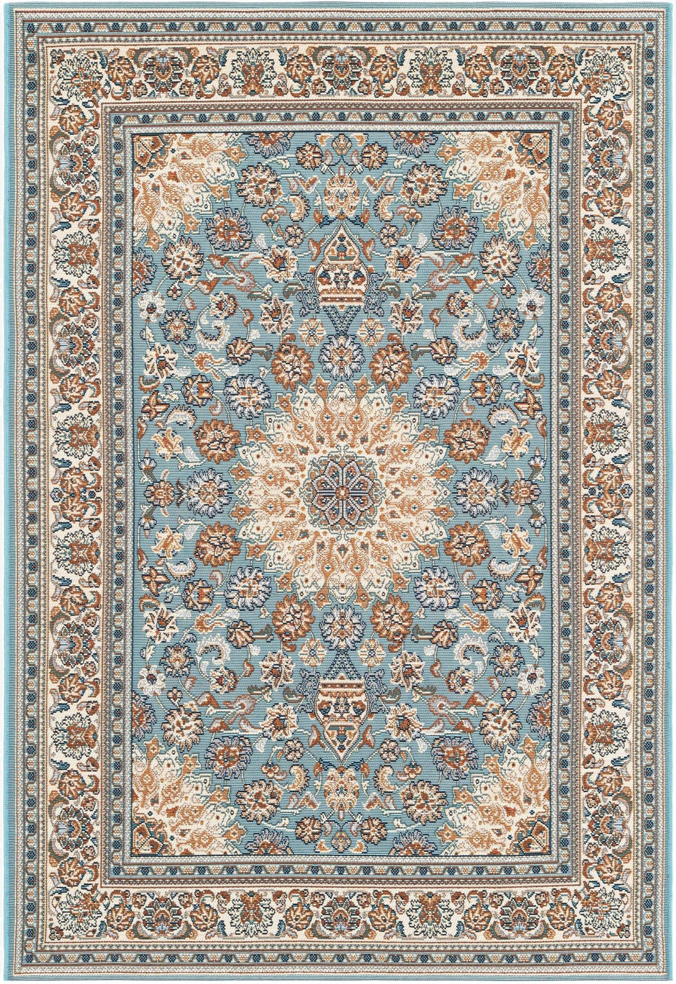  4' 1 x 6' 1  Washable Traditional Indoor / Outdoor Rug