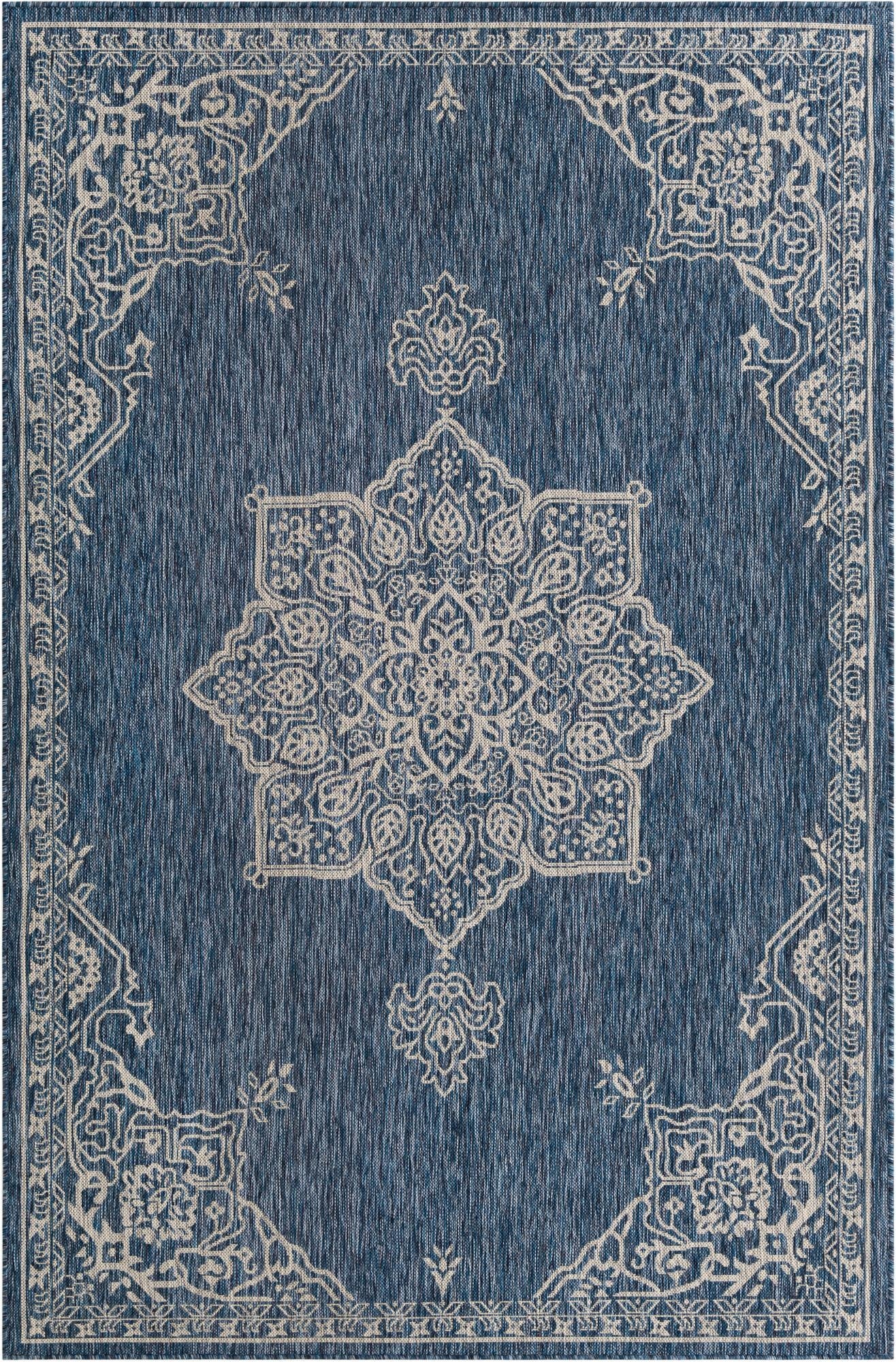  6' x 9'  Washable Traditional Indoor / Outdoor Rug