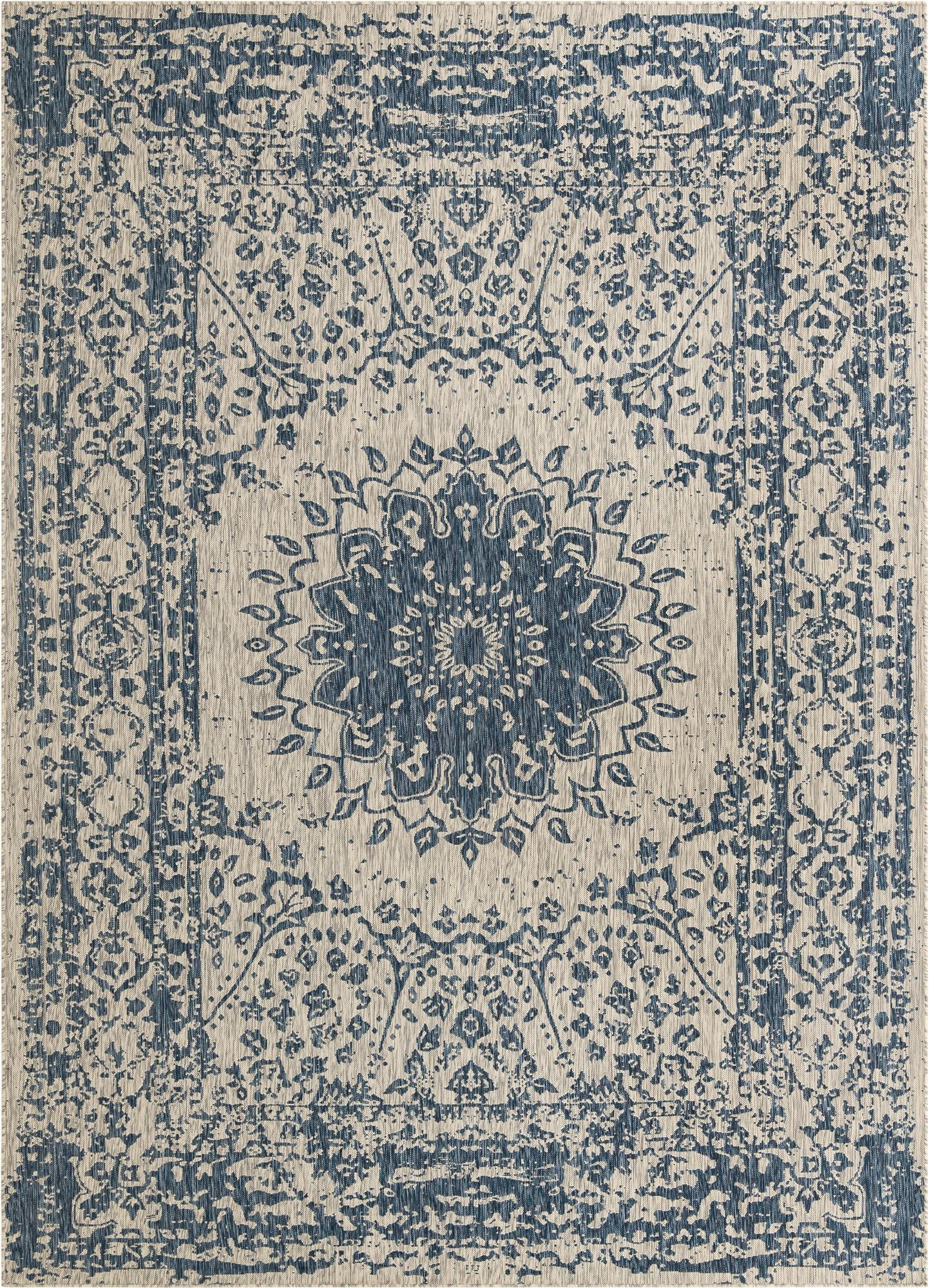  10' x 14'  Washable Traditional Indoor / Outdoor Rug
