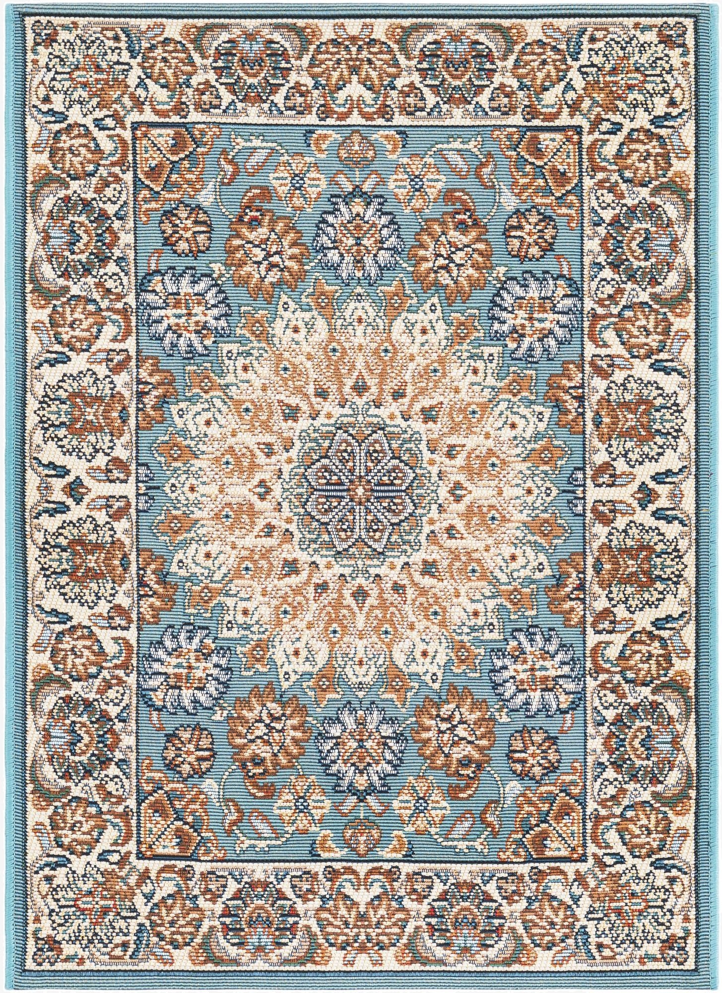  2' x 3' 1  Washable Traditional Indoor / Outdoor Rug