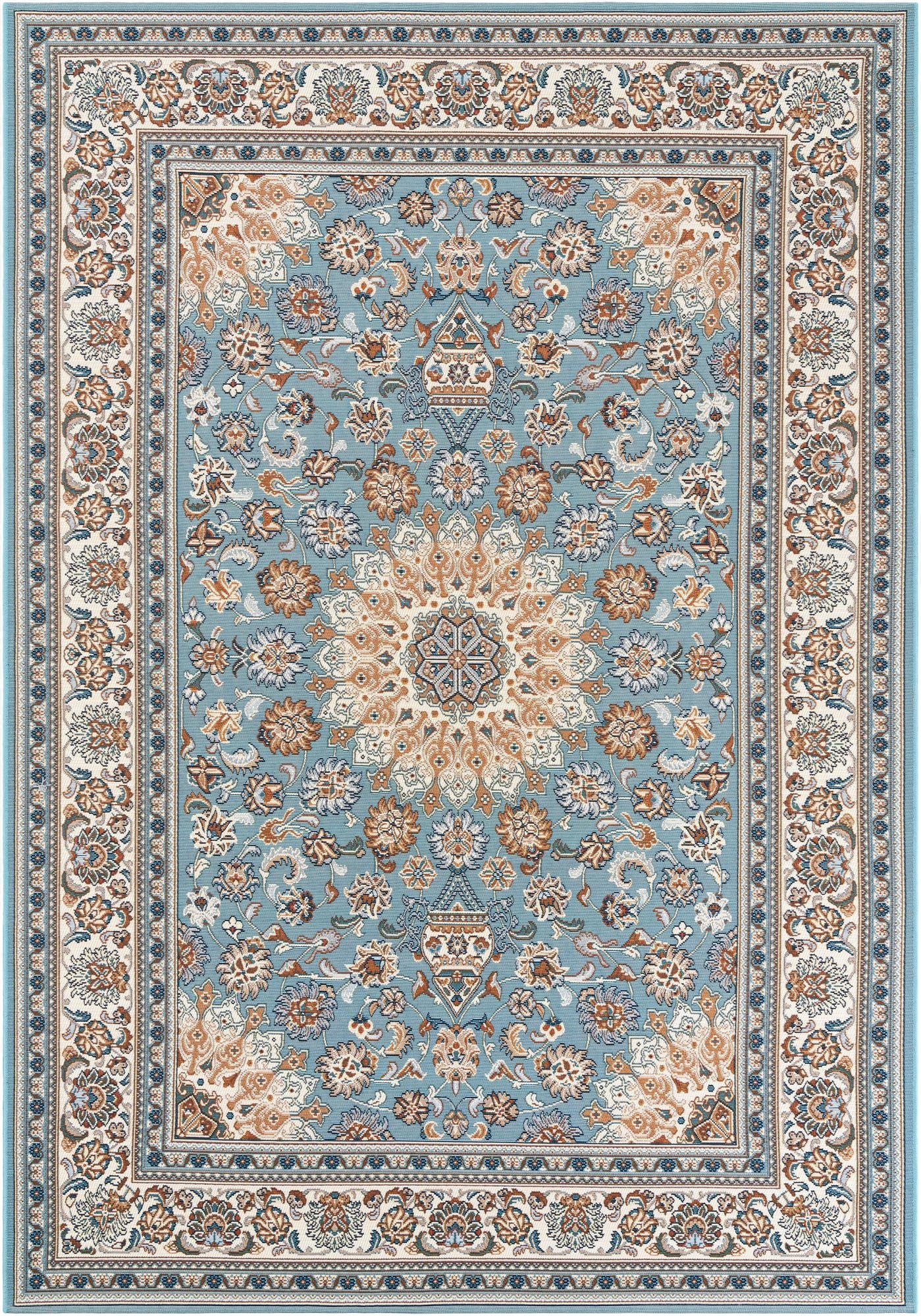  6' 1 x 9'  Washable Traditional Indoor / Outdoor Rug