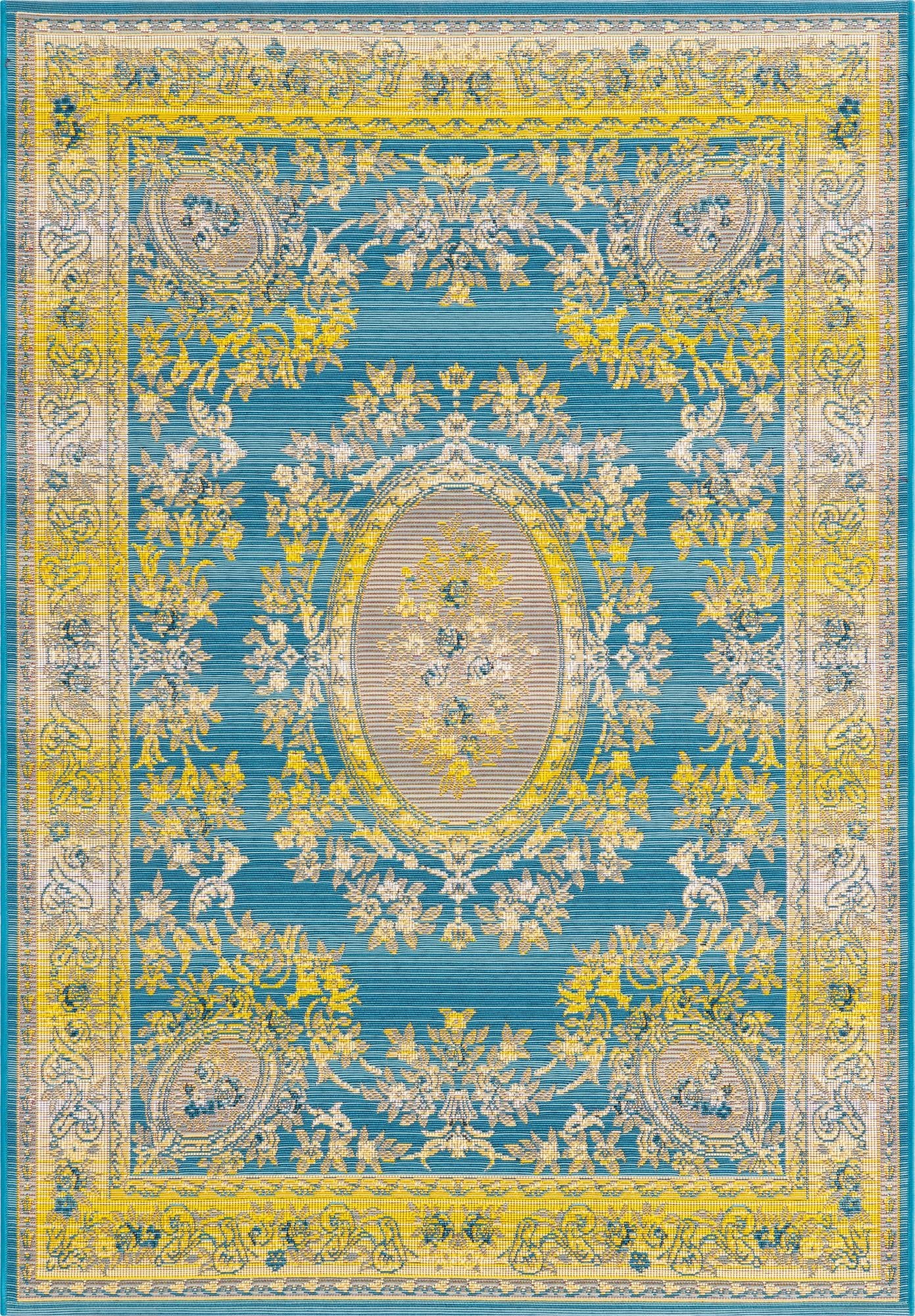  4' x 6'  Washable Traditional Indoor / Outdoor Rug