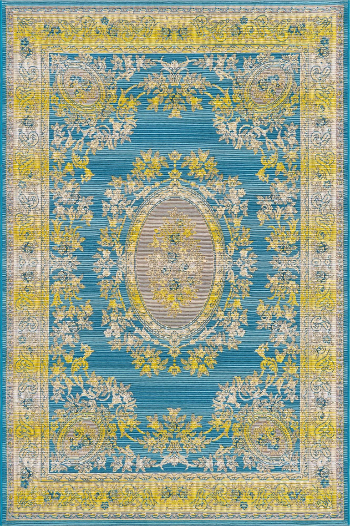  5' 3 x 8'  Washable Traditional Indoor / Outdoor Rug