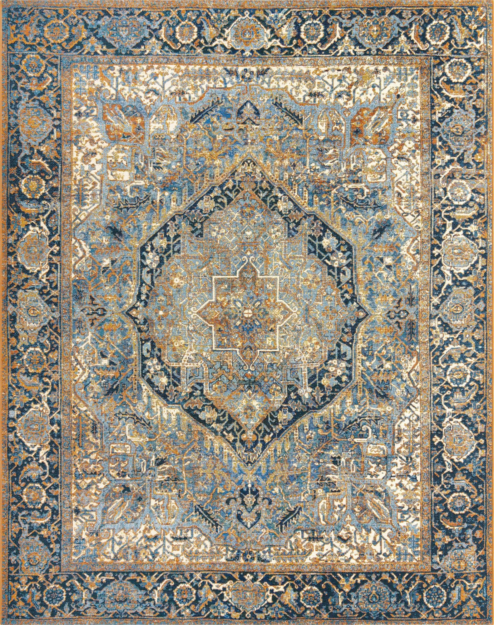  7' 10 x 10'  Washable Traditional Indoor / Outdoor Rug