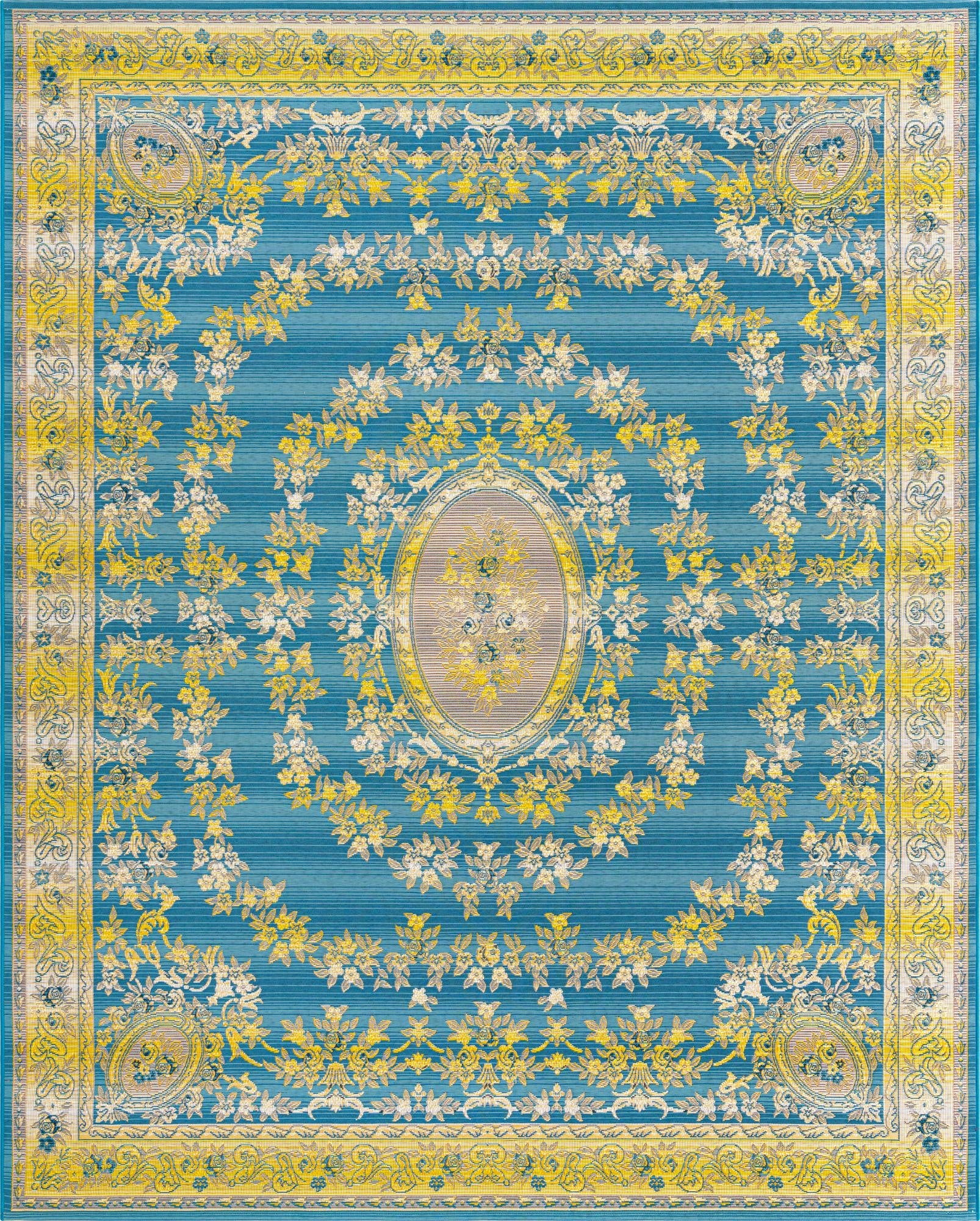  7' 10 x 10'  Washable Traditional Indoor / Outdoor Rug