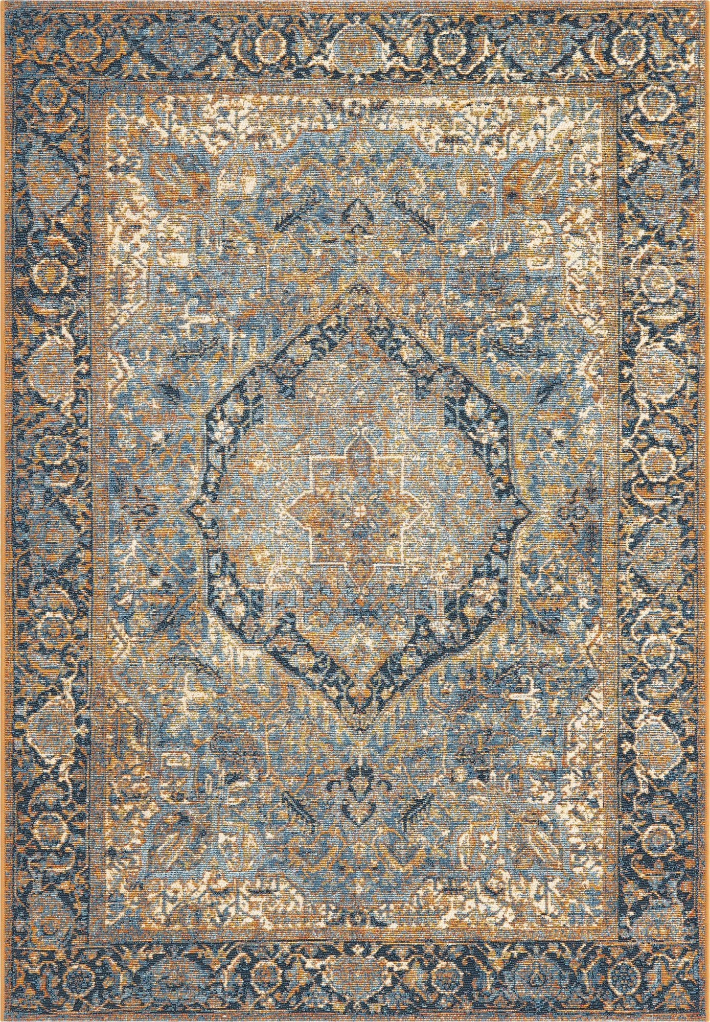  4' x 6'  Washable Traditional Indoor / Outdoor Rug