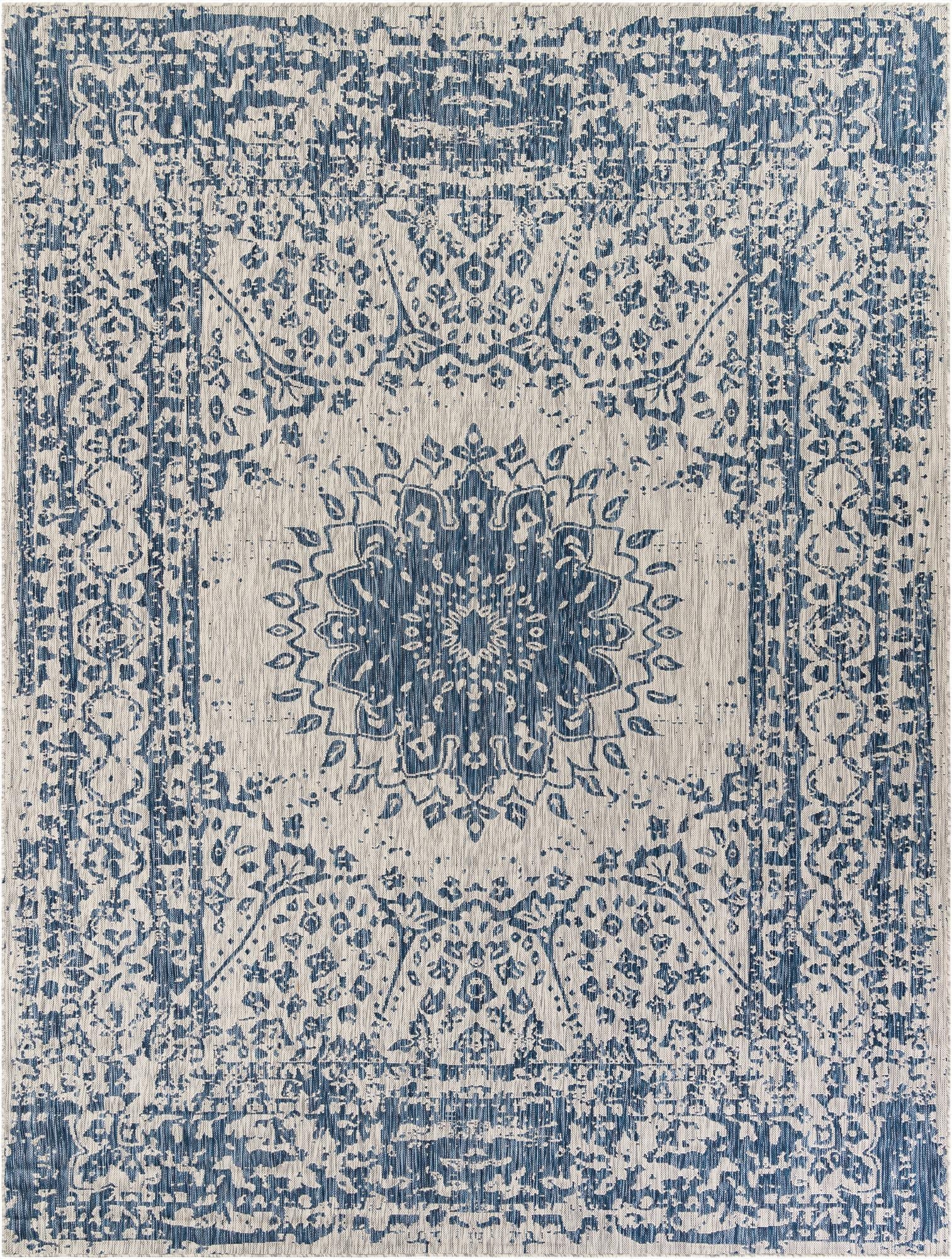  9' x 12'  Washable Traditional Indoor / Outdoor Rug