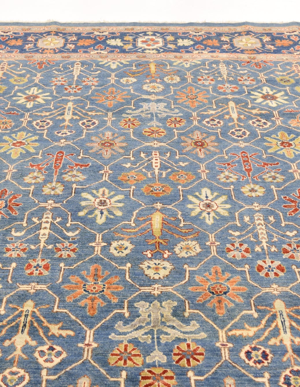 Blue 8' 2 x 10' Hand Knotted Peshawar Ziegler Rug | Rugs.com
