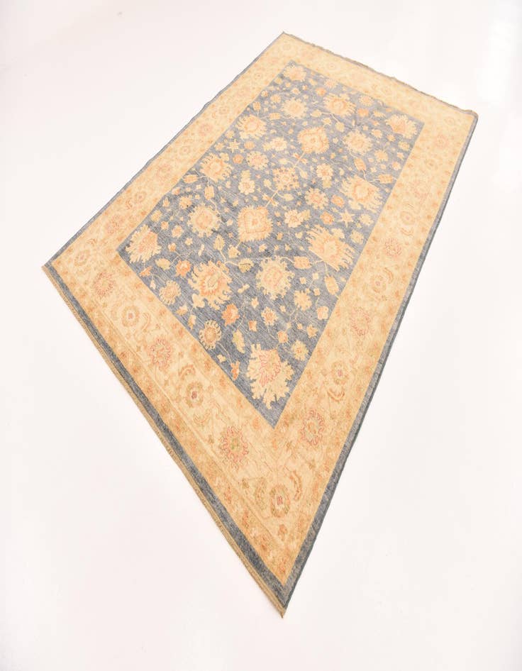 Detail image of  6' 8 x 9'  Hand Knotted Peshawar Ziegler Rug