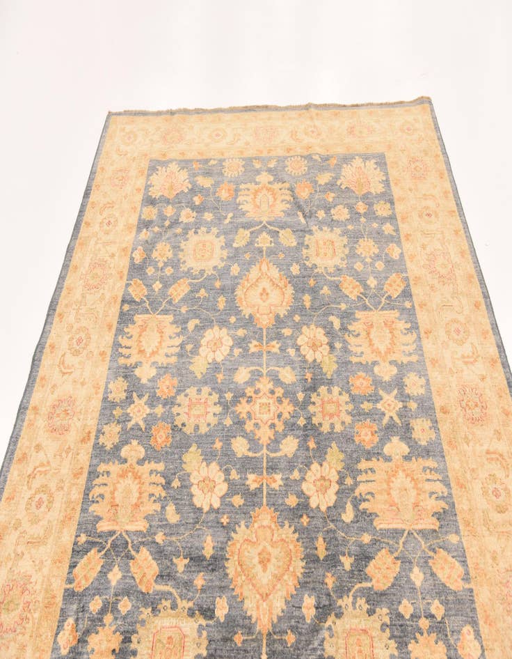 Detail image of  6' 8 x 9'  Hand Knotted Peshawar Ziegler Rug