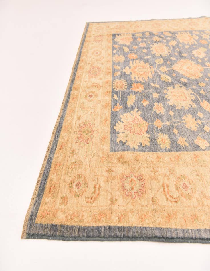 Detail image of  6' 8 x 9'  Hand Knotted Peshawar Ziegler Rug