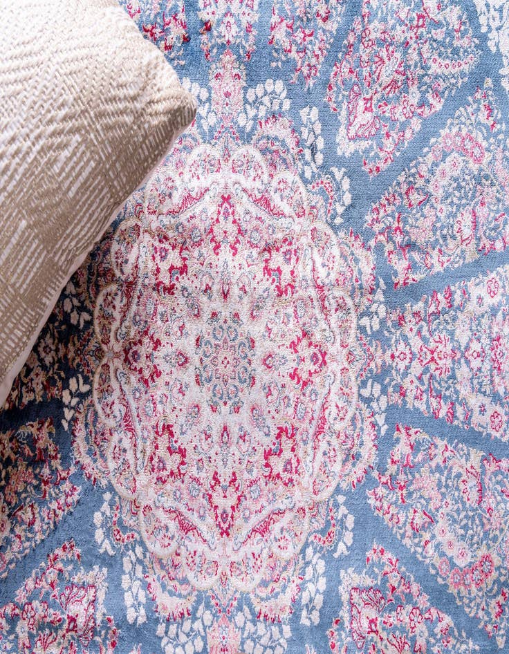 Detail image of  9' 2 x 12' 6 Qom Bamboo Silk Rug