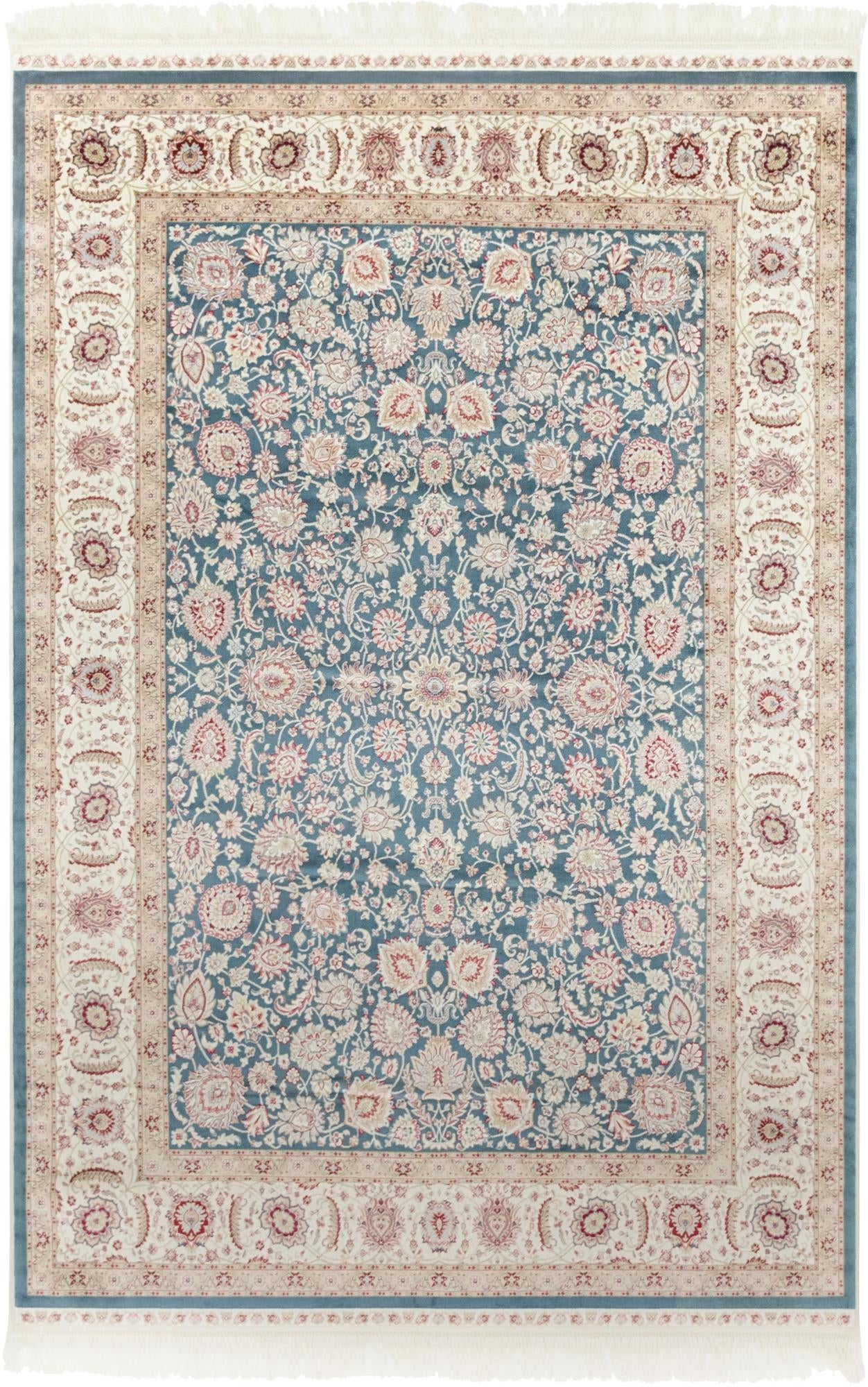 Blue 5' x 7' 5 Qom Bamboo Silk Rug | Rugs.com