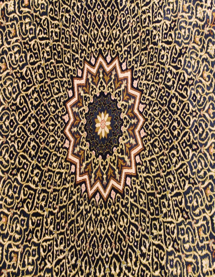 Detail image of  6' 7 x 10' 2  Hand Knotted Qom Persian Rug