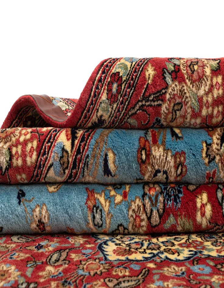 Detail image of  6' 7 x 9' 7  Hand Knotted Qom Persian Rug