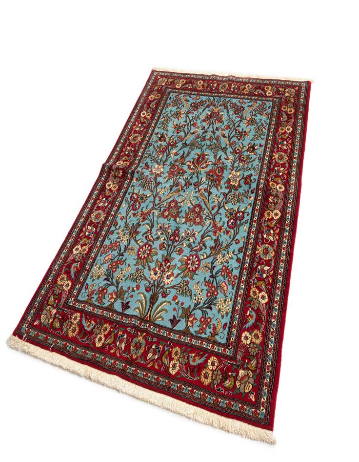 Detail image of  4' 10 x 6' 11  Hand Knotted Qom Persian Rug