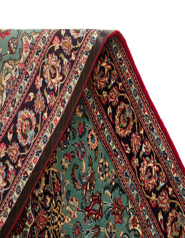 Detail image of  4' 9 x 7' 2  Hand Knotted Qom Persian Rug