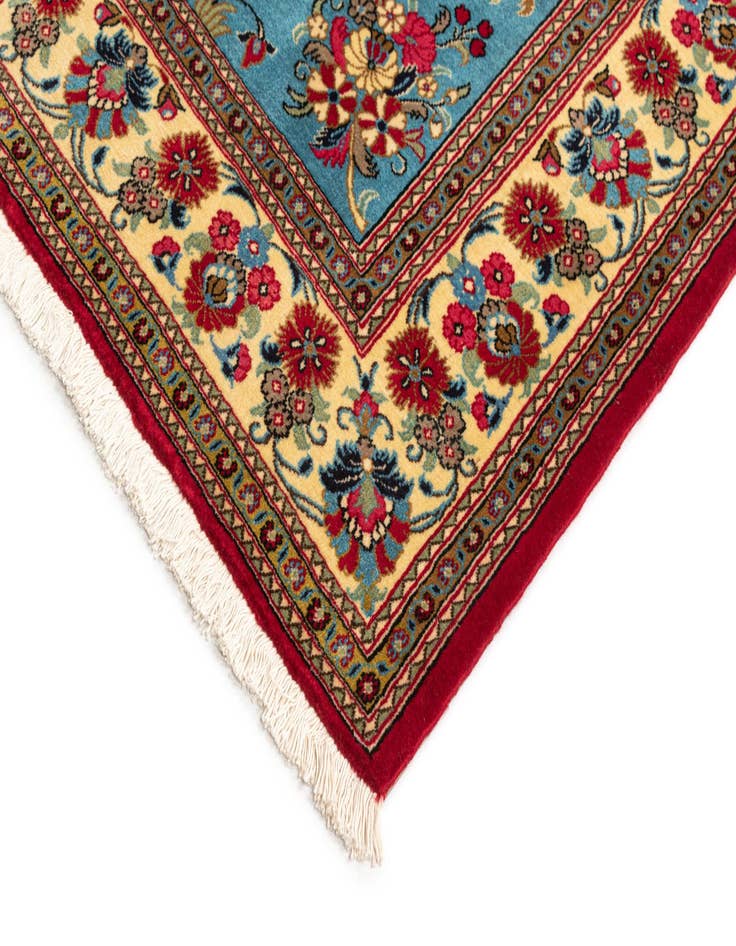 Detail image of  4' 9 x 6' 10  Hand Knotted Qom Persian Rug