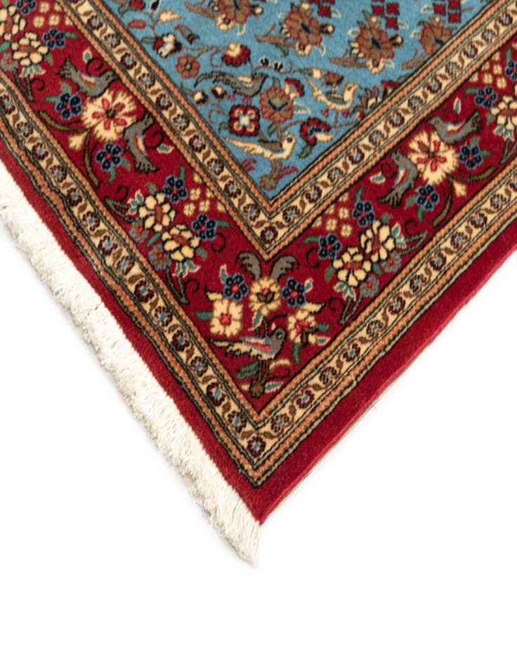 Detail image of  3' 5 x 5'  Hand Knotted Qom Persian Rug