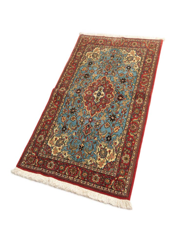 Detail image of  3' 6 x 5' 1  Hand Knotted Qom Persian Rug