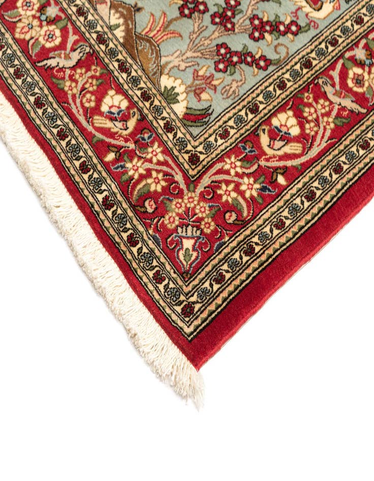 Detail image of  3' 6 x 5' 1  Hand Knotted Qom Persian Rug