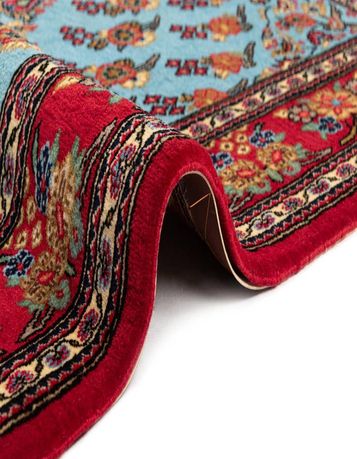 Detail image of  3' 6 x 5'  Hand Knotted Qom Persian Rug