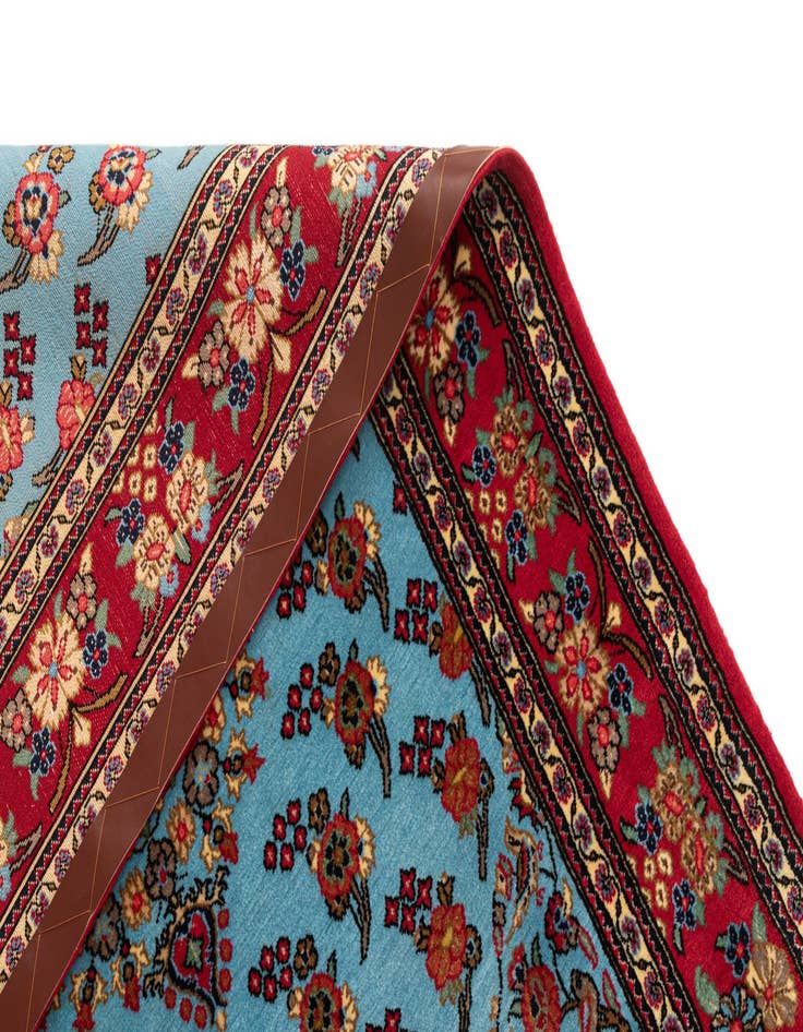 Detail image of  3' 6 x 5'  Hand Knotted Qom Persian Rug