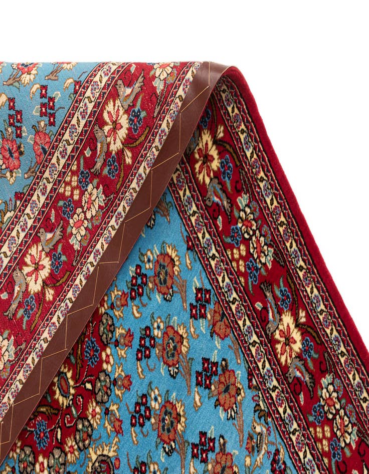 Detail image of  3' 5 x 4' 11  Hand Knotted Qom Persian Rug