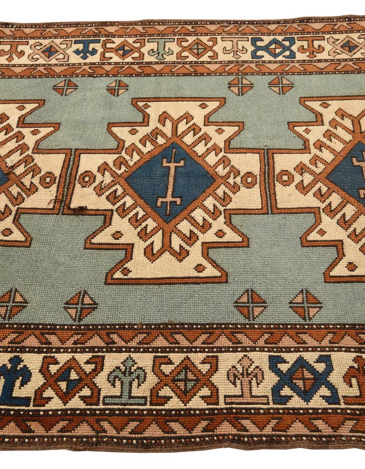 Detail image of 4' 7 x 6' Hand Knotted Shirvan Persian Wool Rug