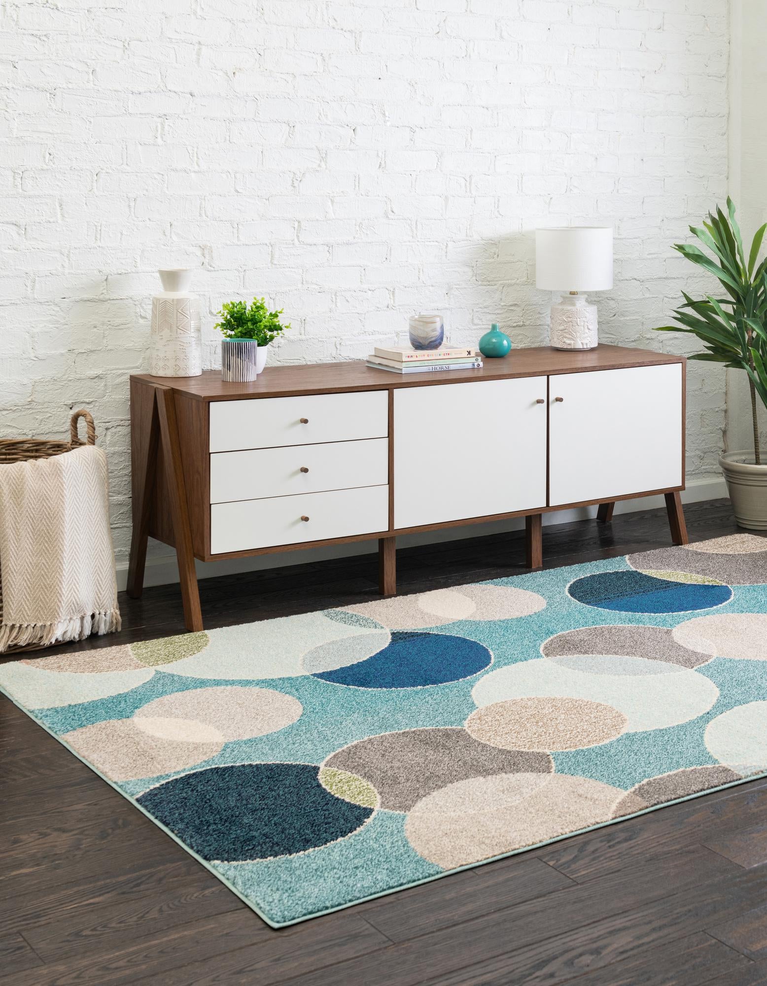 Blue 5' x 8' Theia Rug | Rugs.com